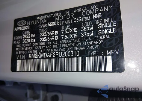 2023 Hyundai Ioniq 5 Se z USA, uszkodzony, nr VIN KM8KMDAF8PU200310